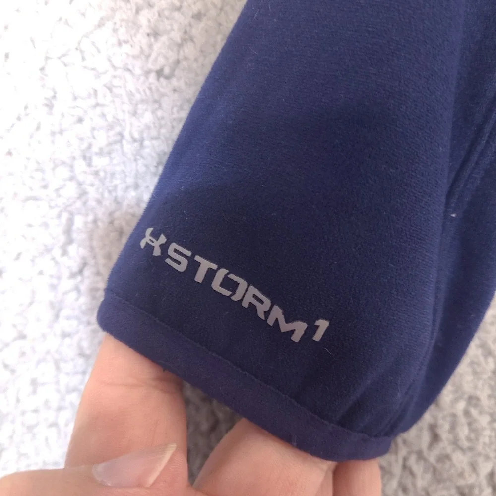 Under Armour Storm1‎ Navy Blue Full Zip Jacket Men's Size LG Fleece Lined